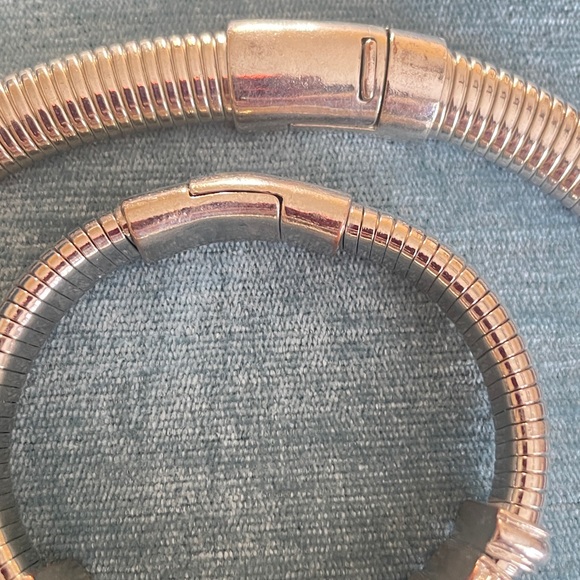 Matching set necklace and bracelet Silver with Rhinestones - Picture 3 of 5